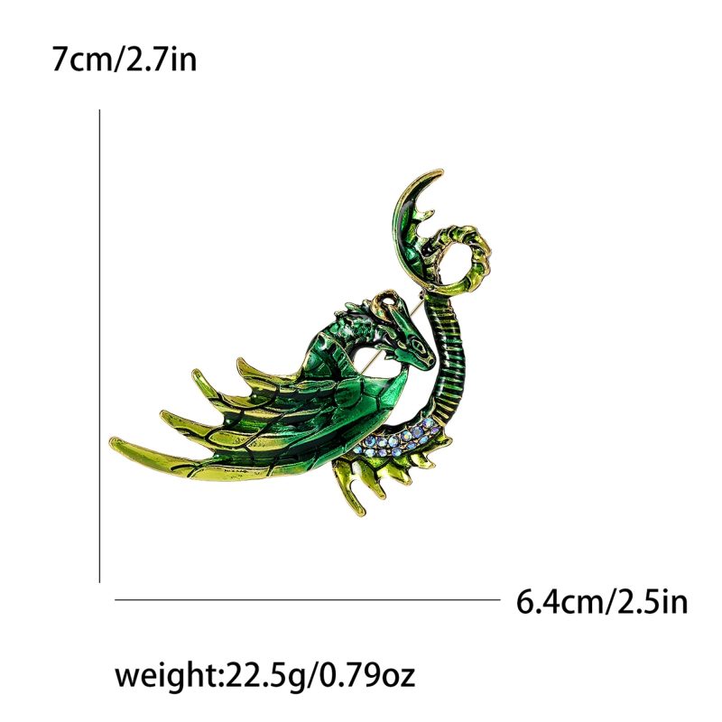 Enamel Dragon Pins for Women Rhinestone Flying Dragons Animal Brooch Banquet Party Backpack Gifts Jewelry Accessories - Image 31