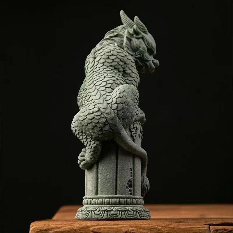 China Mascot Pan Dragon Pillar Statue - Image 3
