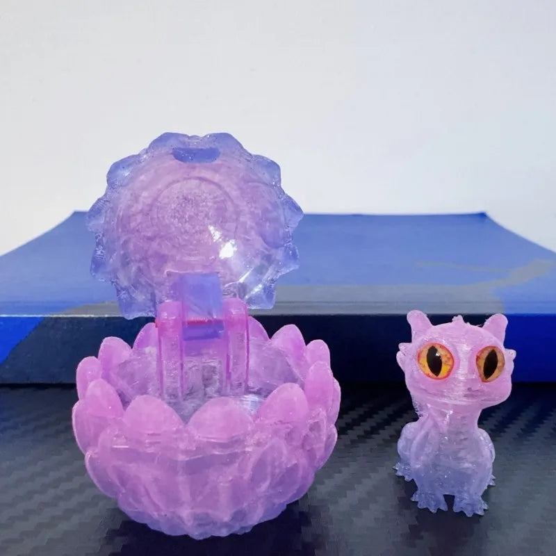 3D Printed Dragon Egg with Dragon – Anti-stress Mini Model, Movable & Rotatable Desktop Ornament, Kid Toy & Companionship Gift - Image 3